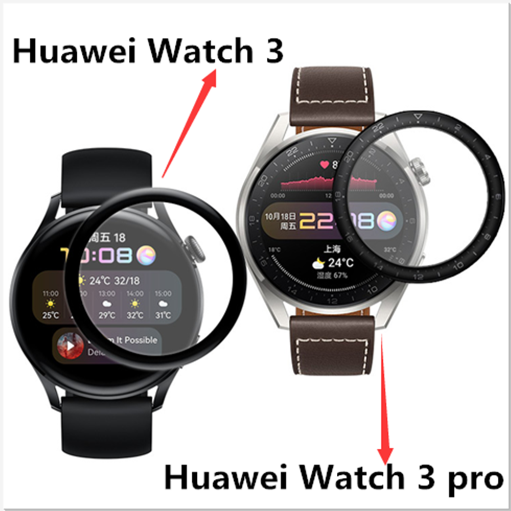 2 st för huawei watch 3 smart watch skyddsfilm i härdat glas för huawei watch 3 pro mjuk tpu skyddsfilm