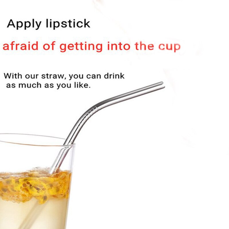 100/ parti metallrør kan brukes på nytt 304 drikkevannsledninger i rustfritt stål 215 mm x 6 mm buede sugerør 100 stk