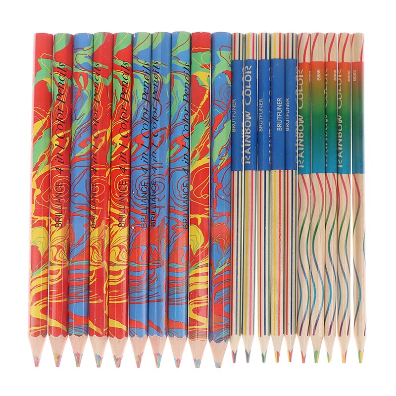 10Pcs Regenboog Potloden Kleurrijke School Schrijven Briefpapier Tekening Painting Potlood Kunst Levert Houten Schilderij Materiaal