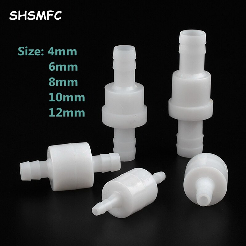 1Pcs 4/ 6/ 8/10/12mm Plastic One Way Inline Check Valve Gas Air Liquid Water Fluids Valve Aquarium Soft Pipe One-way Valve