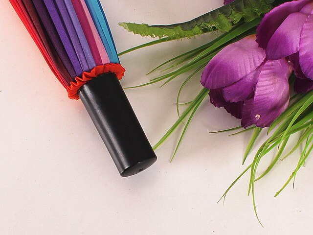 Paraplu 24K Regenboog Paraplu Regen Vrouwen en Mannen Non-automatische Lange handle Paraplu Guarda Chuva Paraguas paraplu