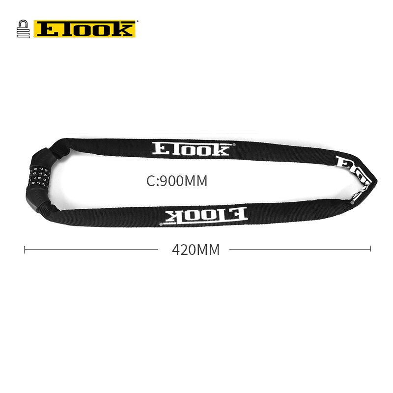 ETOOK Bike Chain Lock 4-Digit Combination Lock For Bicycle Motorcycle Scooter Helmets Anti-theft Cycling Bicycle Lock Password