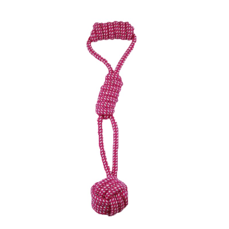 Juguetes para mascotas y perros, pelota de algodón resistente a las mordeduras, palo de cuerda con nudo, juguete interactivo para cachorros, juguetes para masticar dientes, limpieza para perros y gatos: Single Ball