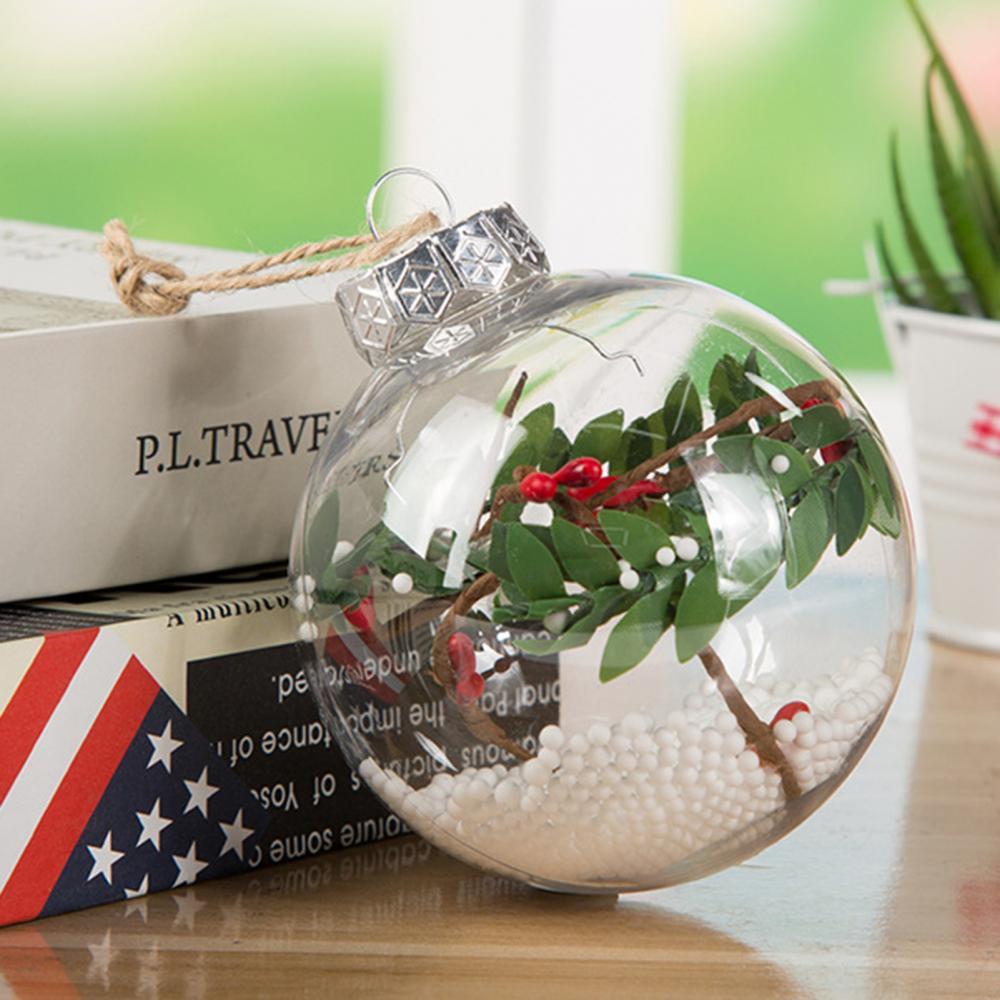 Transparent Plastic Hollow Ball Hanging Pendant Christmas Tree Ball Hanging Ornament Bubble snow scene DIY Decoration