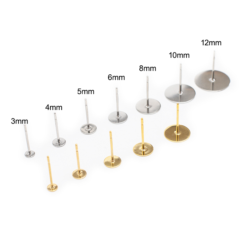 3 MILLIMETRI 4 MILLIMETRI 5 MILLIMETRI 6 MILLIMETRI 8 MILLIMETRI 316 in Acciaio Inox Orecchino messaggi grezzi Piatto pad orecchio borchie per Orecchino FAI DA TE Che Fanno Trovare (50 Pz/lotto)