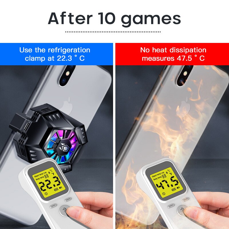Mobile Phone Radiator Phone Cooling Fan Case Cold Wind Handle Fan For PUGB Phone Cooler Phone Cooling Fan Case
