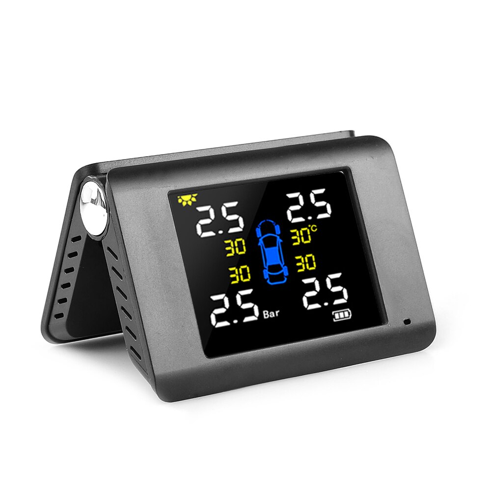 Newest TPMS Solar Power Tyre Pressure Monitoring System with 4 Sensors LCD Real-time Display Car Tire Pressure Auto Alarm System