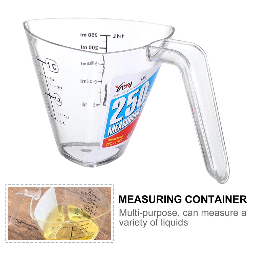 1 Pc 250 Practical Measuring Cup Scale Cup Chic Kitchen Utensil (Transparent)