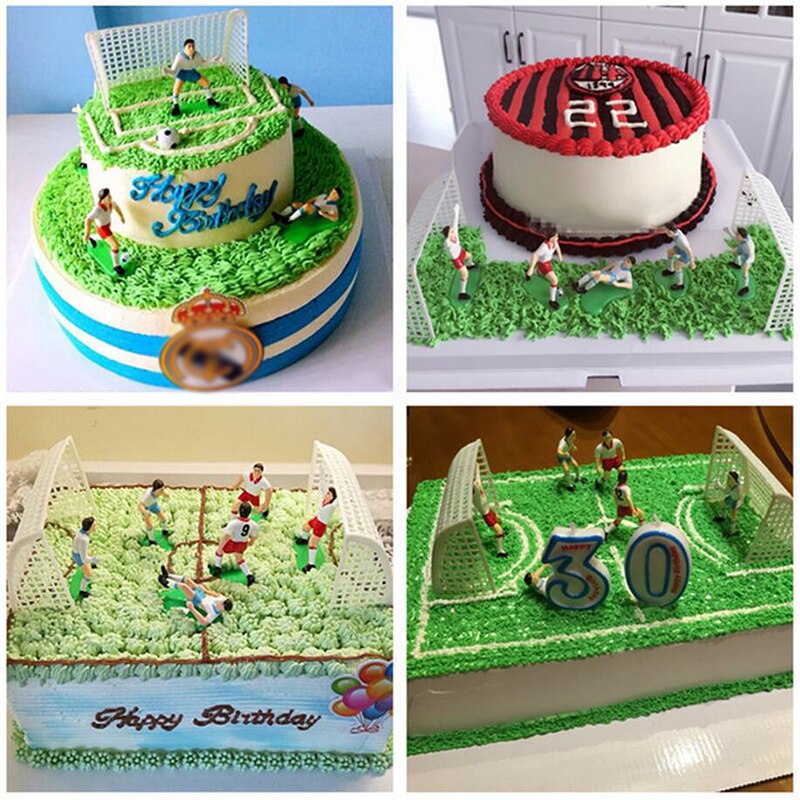 8 Stks/set Voetbal Cake Topper Speler Verjaardagstaart Decoratie Model