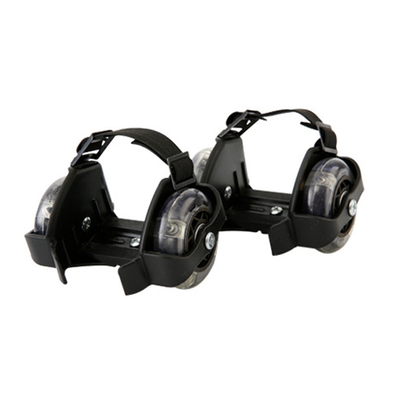 TOPKinder Rad Ferse Rolle Licht Einstellbar Rollschuhe Art Falsh-Schwarz