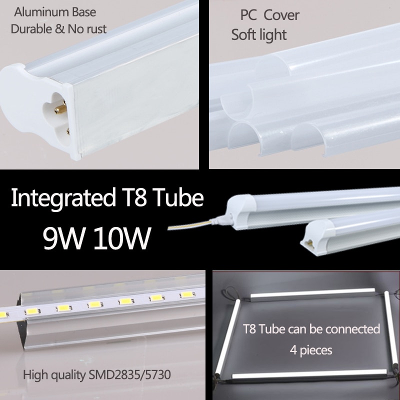 T8 T5 Led Leuchtstoffröhre 220V Rohr Led 120cm 60cm T8 Wand Lampe Lampe Licht Lampara 5W 20W Tobe lampa 2FT 4FT Home Küche Beleuchtung