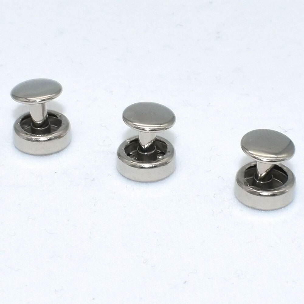 50 Sets Leather Rivets Double Cap Rivets Tubular-3Colors Rapid Rivets Leather Craft for DIY Shoes/Bag/Belts Repairs Decoration