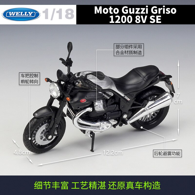 Welly Welly1: 18 Motorcycle Gooz Moto Guzzi Griso 1200 8V Se Motorcycle Model