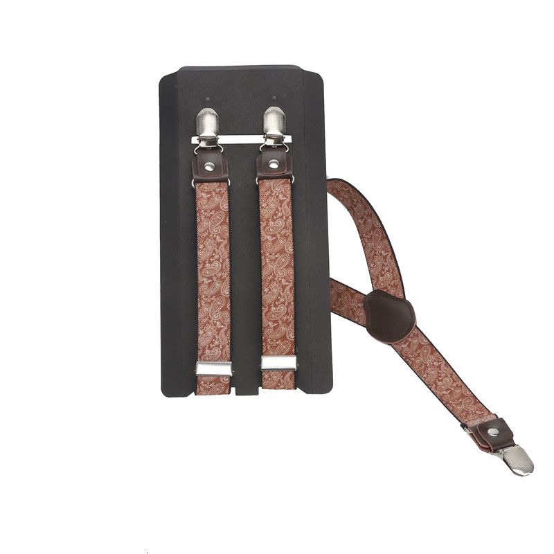 2.5cm breda barn elastiska hängslen unisex pojke flicka cashewtryck barn kostym justerbar ring björn y-back stag bälte: 4 med låda