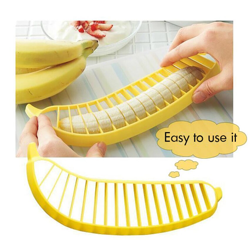 Plastic Handleiding Banana Slicer Praktische Banana Separator Banana Cutter Fruit Salades Snelle Maker Eenvoudig te Bedienen Zelfs Dikte