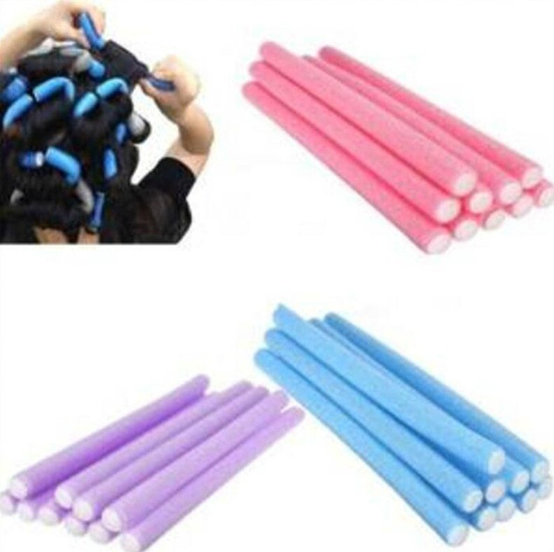 Varillas flexibles para rizar el pelo, rodillo de aire mágico para rizar el pelo, pegatinas de colores aleatorios: 5pcs