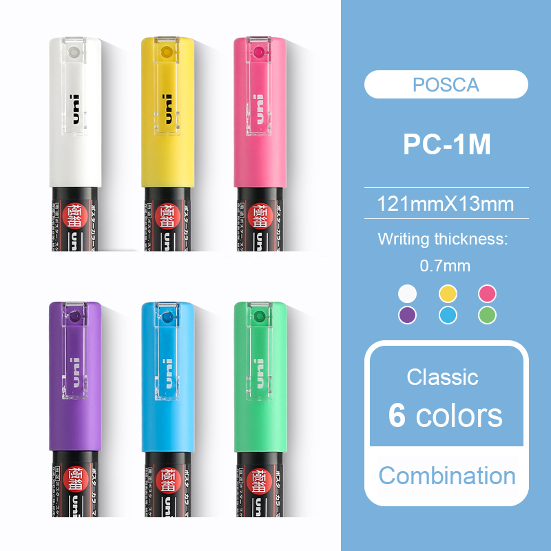 UNI POSCA Series PC-1M / PC-3M / PC-5M POP POP Poster Advertising Pen Hand-Painted Comic Drawing Round Head Water-Based