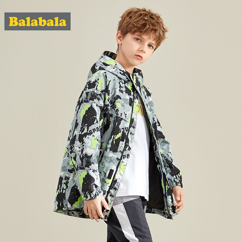 Balabala, chaqueta para niños, top , nueva, informal, suelta, de manga larga, con capucha, Camuflaje, chaqueta de con personalidad