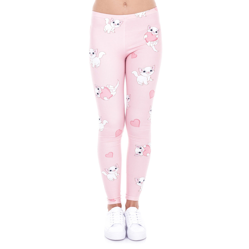 Trendy Digital Print Elastische Workout Leggings Push Up Vrouwen Casual Skinny Sporting Fitness Leggings Broek Broek