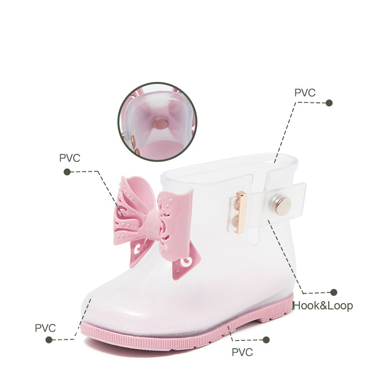 Baby Meisjes Regen Laarzen Kinderen Mid Kalf Laarzen Kinderen Waterdichte Jelly Schoenen Peuter Wellington Laarzen Jongens Boog Schoenen