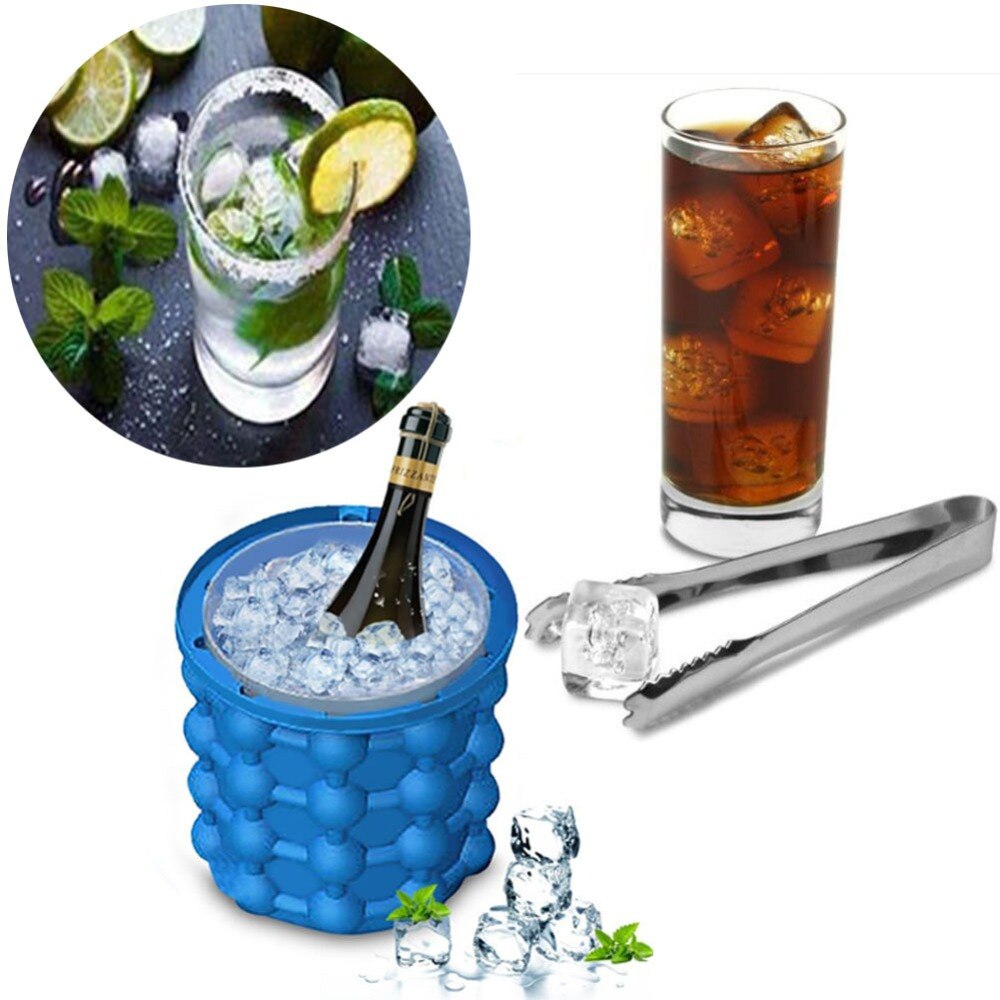 silicone del Cubo di Ghiaccio vino Secchiello Secchiello Del Ghiaccio Birra Dispositivo di Raffreddamento mobiletto Risparmio di Spazio Utensili Da Cucina Bere Whisky Congelare 120 Reticoli