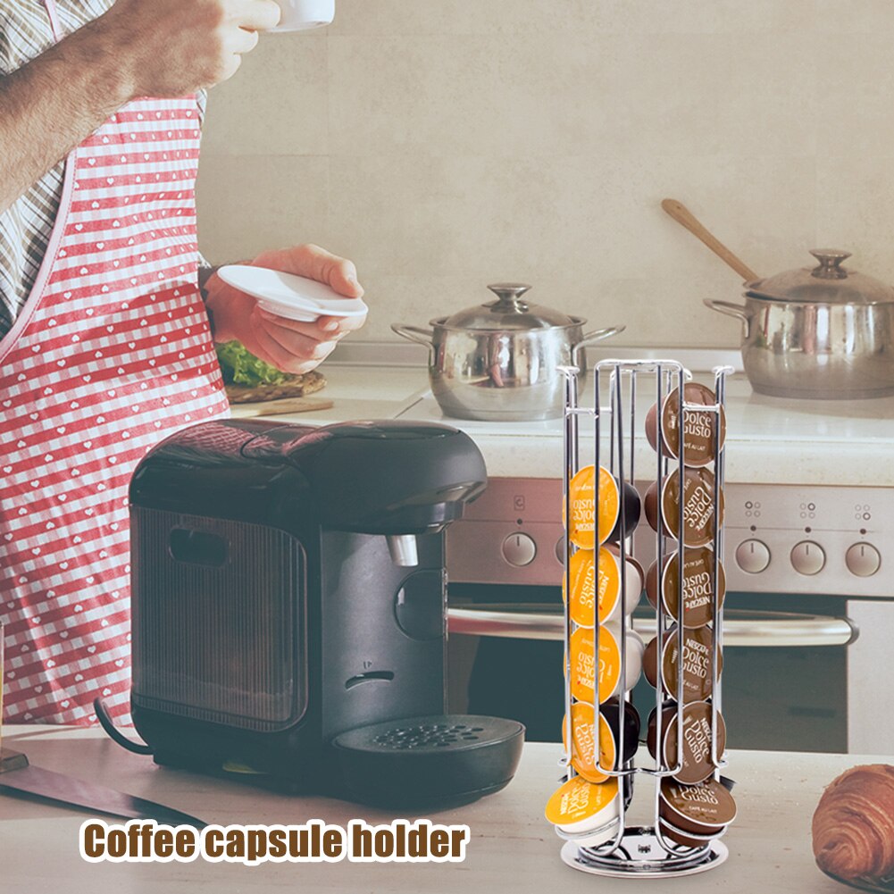 Metalen Koffie Pods Houder Ijzer Chroom Plating Stand Koffie Capsule Opbergrek Dolce Gusto Capsule