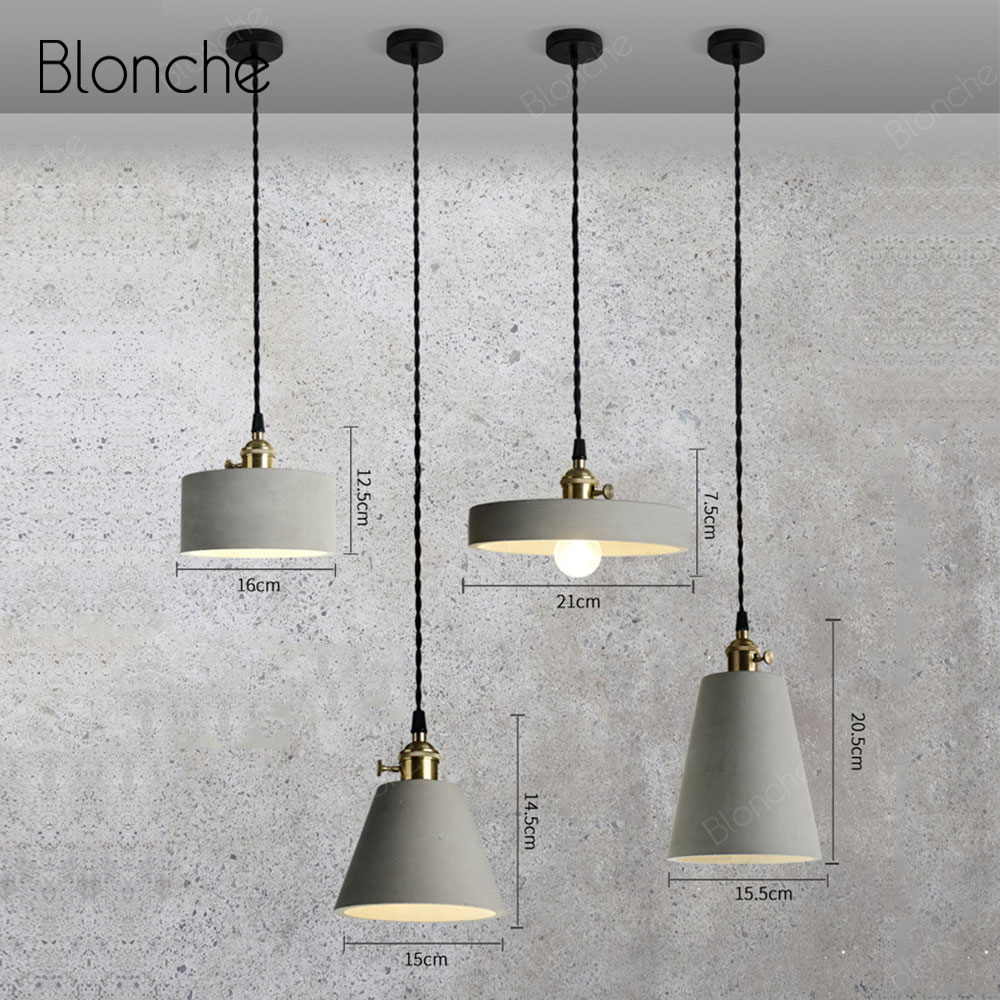 Loft cement taklampor retro industriell taklampa för bar restaurang café inredning hänglampa modern led belysningsarmaturer