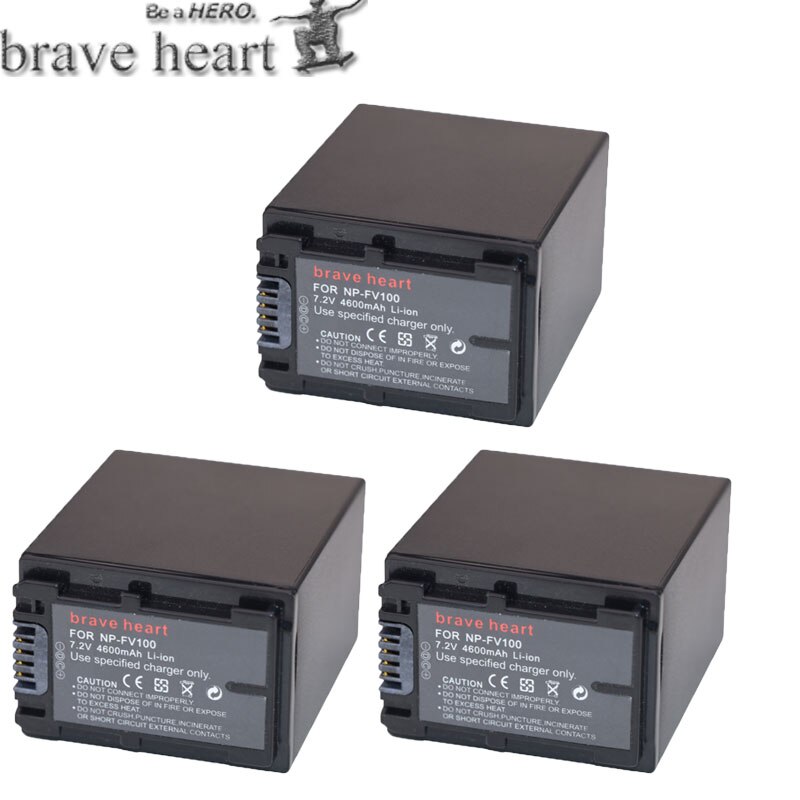Batería NPFV100 de 4600mAh para Sony NP-FV100, NP-FV30, SX83E, SX63E, lote de 5 unidades