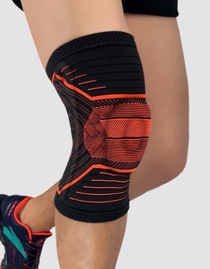Elastic Knee Support Bracket Kneecap Adjustable Patella Knee Pad Basketball Safety Shoulder Strap Protective Tape joelheira: Orange / M