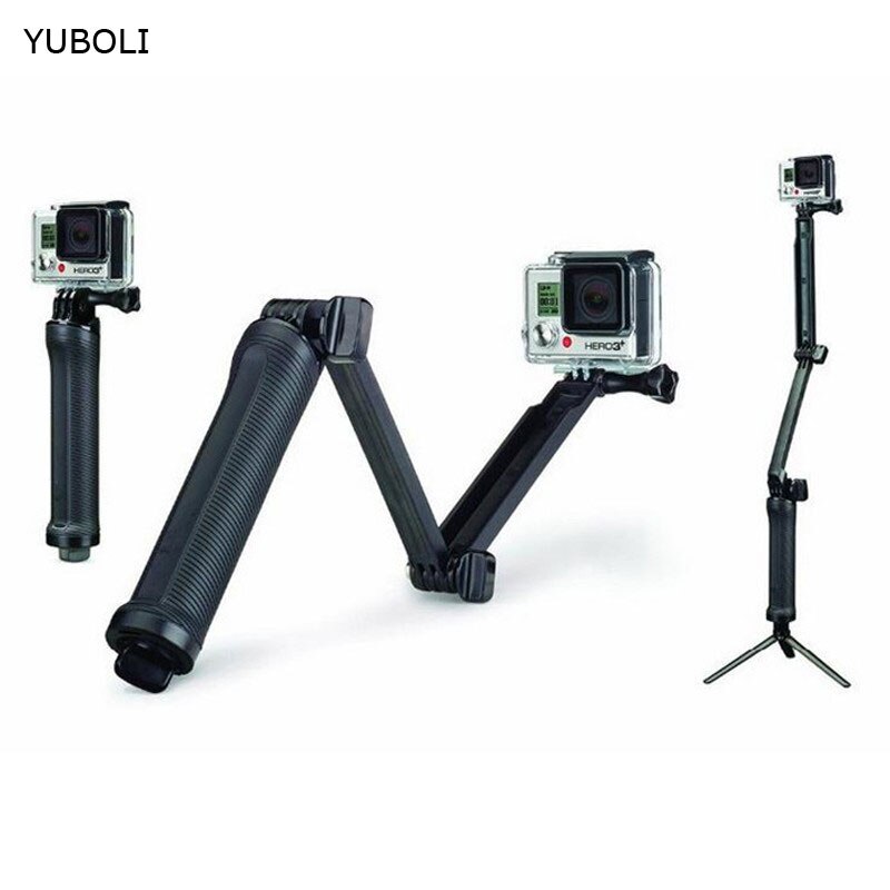 Go Pro 3-Way Pole Grip Draagbare Selfie Stok Statief Monopod Voor Gopro Hero 5/4 / 3 + Sjcam SJ4000 Sj5000x Xiaomi Yi 4K 4K Plus 2