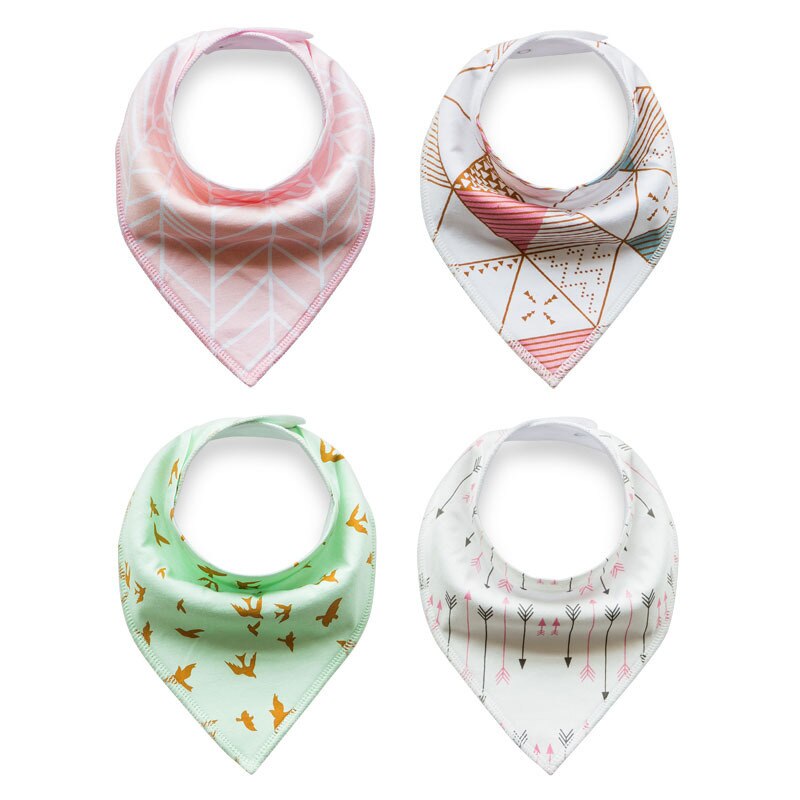 Baby bandana dregla haklappar för dregling och barnsjukdomar 4- pack set för flickor och pojkar