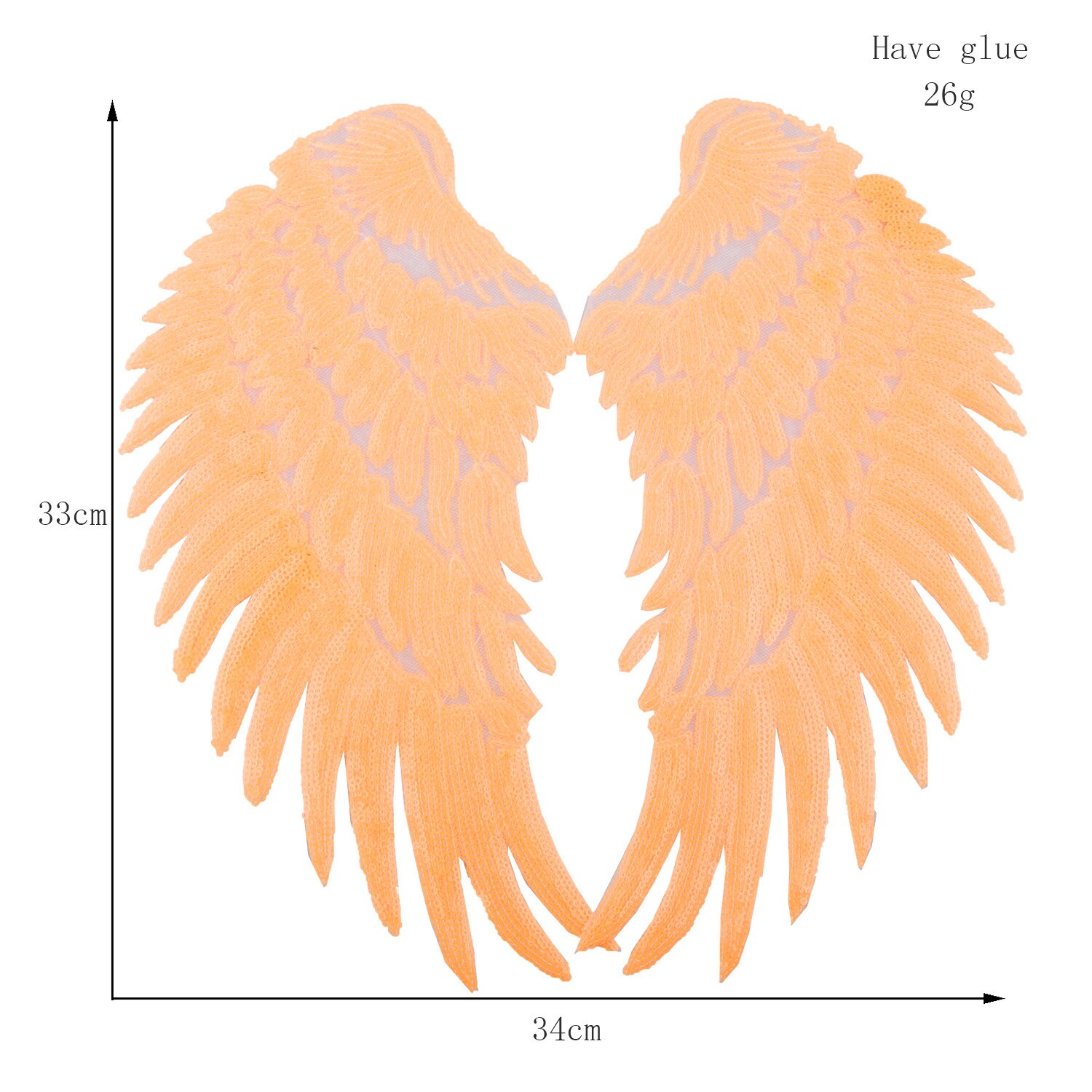 2pcs Angel wing Patches for Clothing Big Patches for Clothing Large Patch Sequin Patch Diy Patch Sequin Applique Iron On: 2