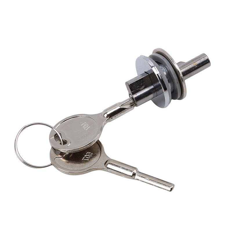 Single Glass Lock Zinc Alloy Showcase Cabinet Door Cylinder Sliding Glass Push Door Locks For Furniture Hardware: Default Title