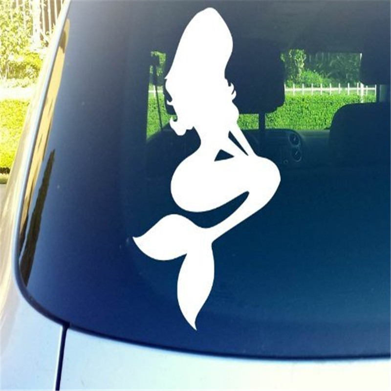 Mermaid Stickers Vinyl Decal girl Sticker for Car motorcycle Window Wall Laptop Notebook Bumpers 4" White