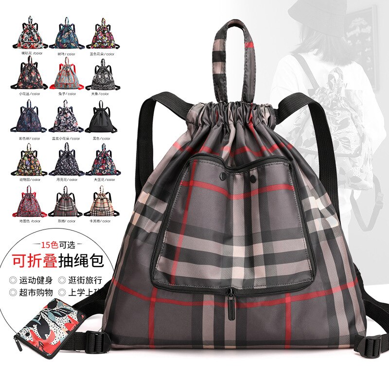 Sac à dos étanche à cordon coulissant pour femmes et hommes, avec motif de feuilles, de sport en plein air, de Fitness, d'entraînement, de gymnastique, de surf, de rangement de chaussures
