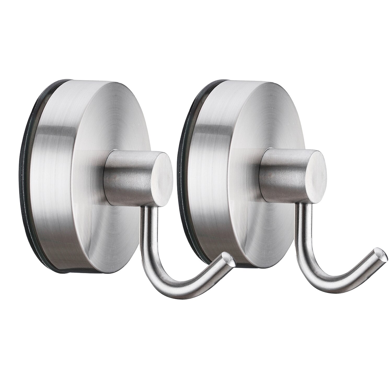 2Pcs Heavy Duty Douche Haken Vacuüm Zuignap Haken Handdoek Toetsen Jas Haak Punch-Gratis Muur Hangers Thuis badkamer Accessoires: Brushed Nickel 2pcs