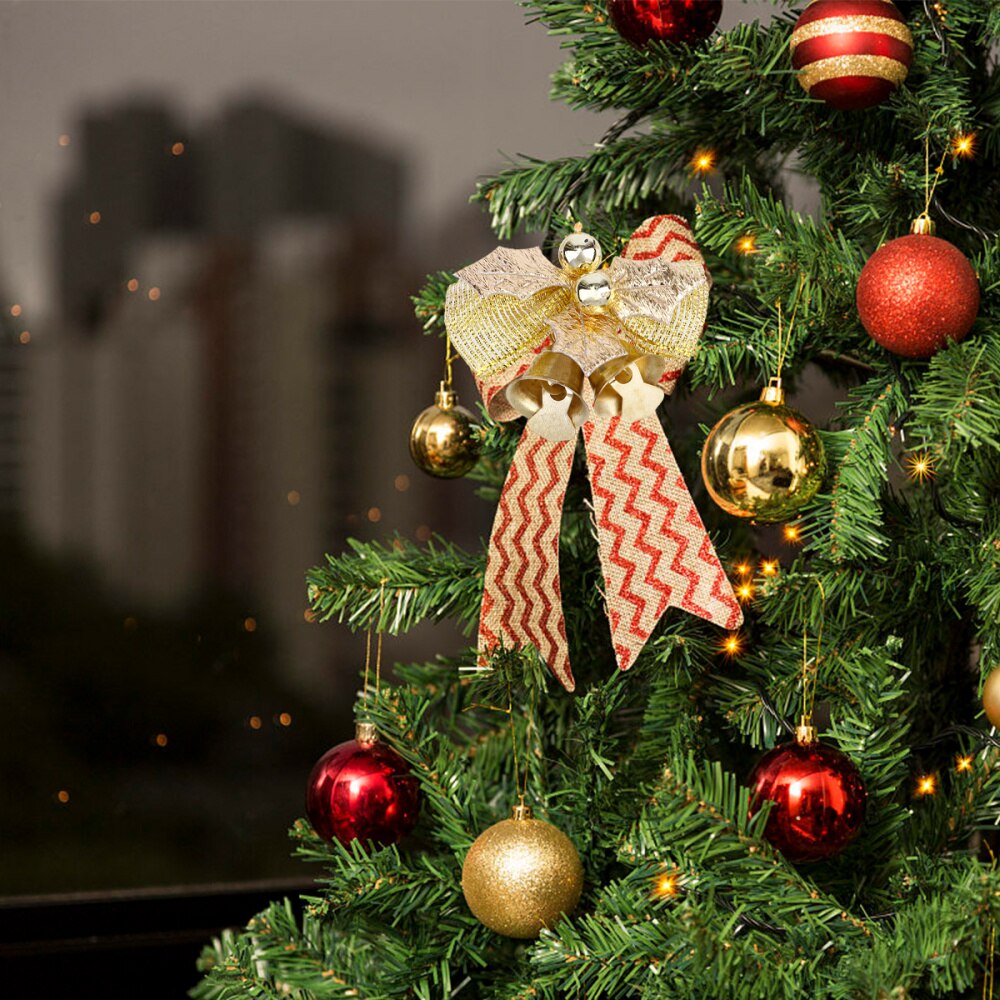 6 stuks kerststof strikken mini kerstboomstrikken kerststrikdecoratie