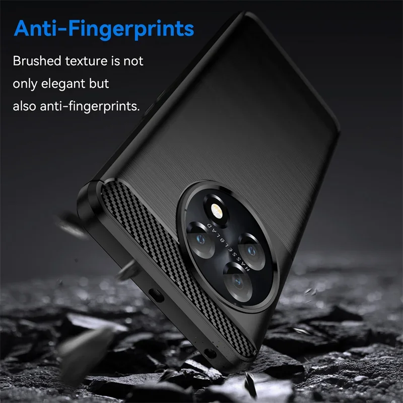 Para OnePlus 13 Funda para OnePlus 13 11 12 12R 9 10 Pro 10T Funda Shell a prueba de golpes suave fibra de carbono TPU parachoques de teléfono