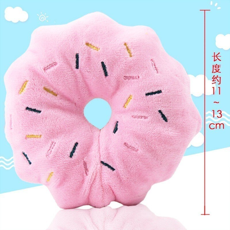 Chihuahua Spielzeug Für Hunde Plüsch Spielzeug Donut Hund Spielzeug Interaktive Hund Kauen Quietschende Kauen Plüsch Donut Spielen Cartoon Spielzeug Schöne sound: D
