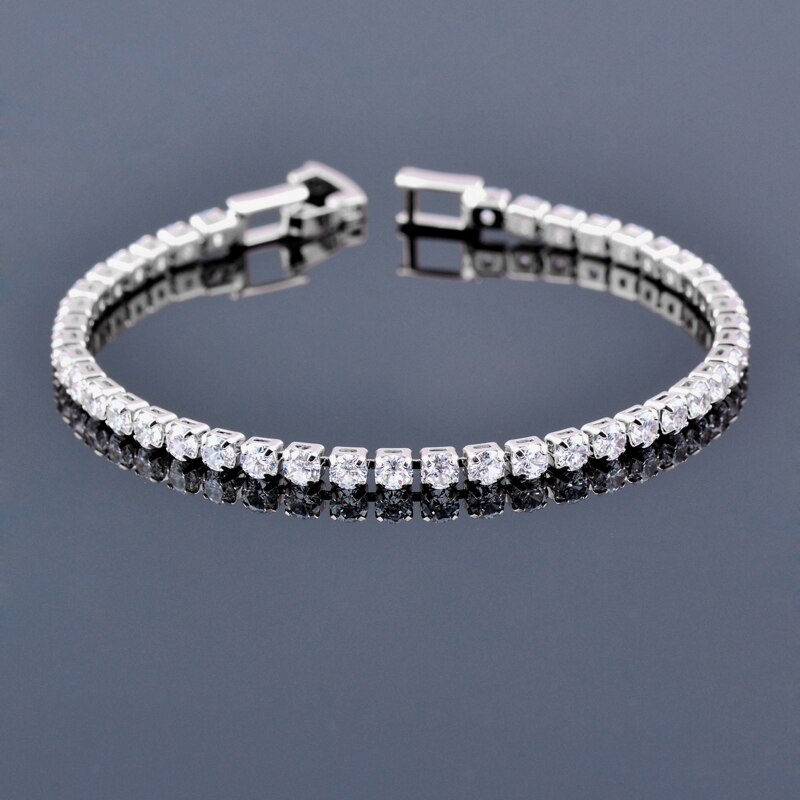 Sinleery Tennis Armband Met Shining Aaa Zirconia Rose Goud Zilver Kleur Armbanden Voor Vrouwen Sieraden SL059 Ssf