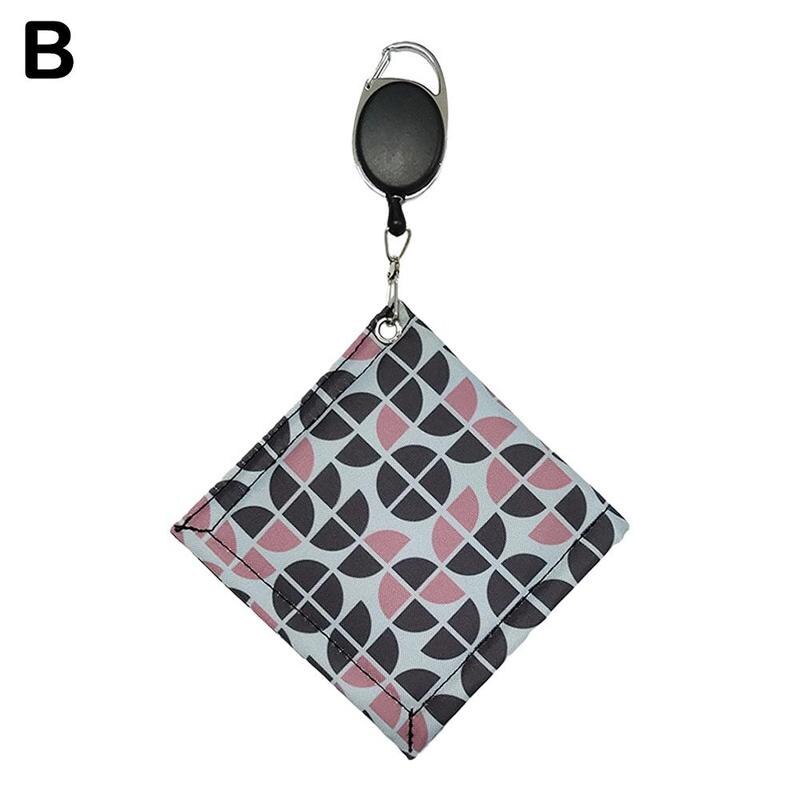 Mode Streep Golf Bal Schoonmaken Handdoek Vierkante Vorm Waterdichte Dubbelzijdig Fleece Pu Materiaal Reinigen Golfbal Club Handdoek: B