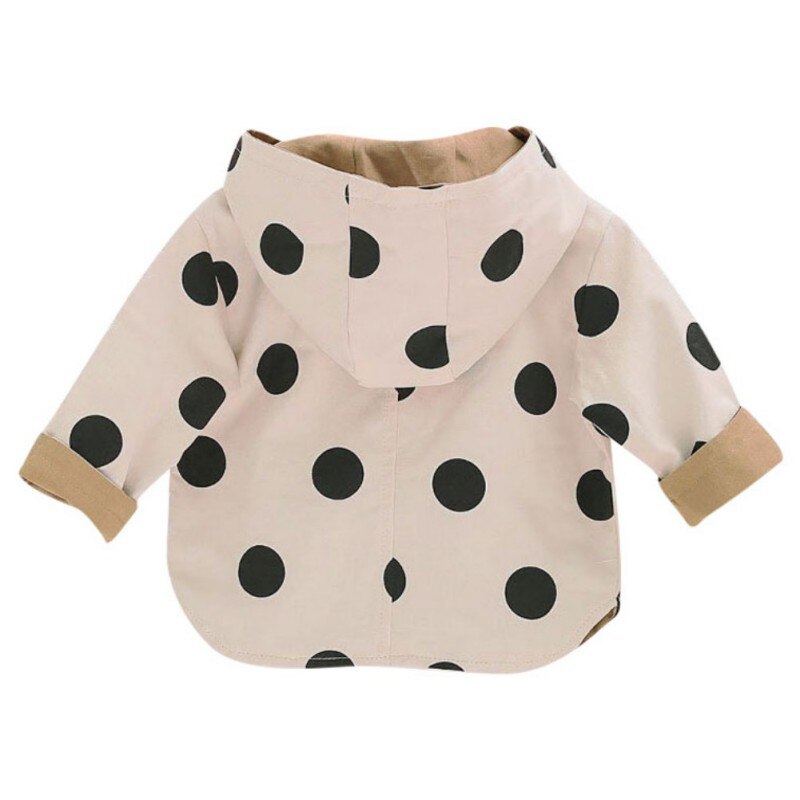 Toddler Newborn Baby Autumn Girls Cute Dot Print Comfort Slim Cotton Jacket Warm Coat Button Hooded Tops 0-4 T