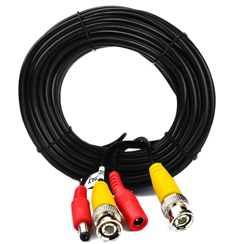 CCTV Security Camera Cable CCTV Video Power Wire BNC for DC Cord DVR Black