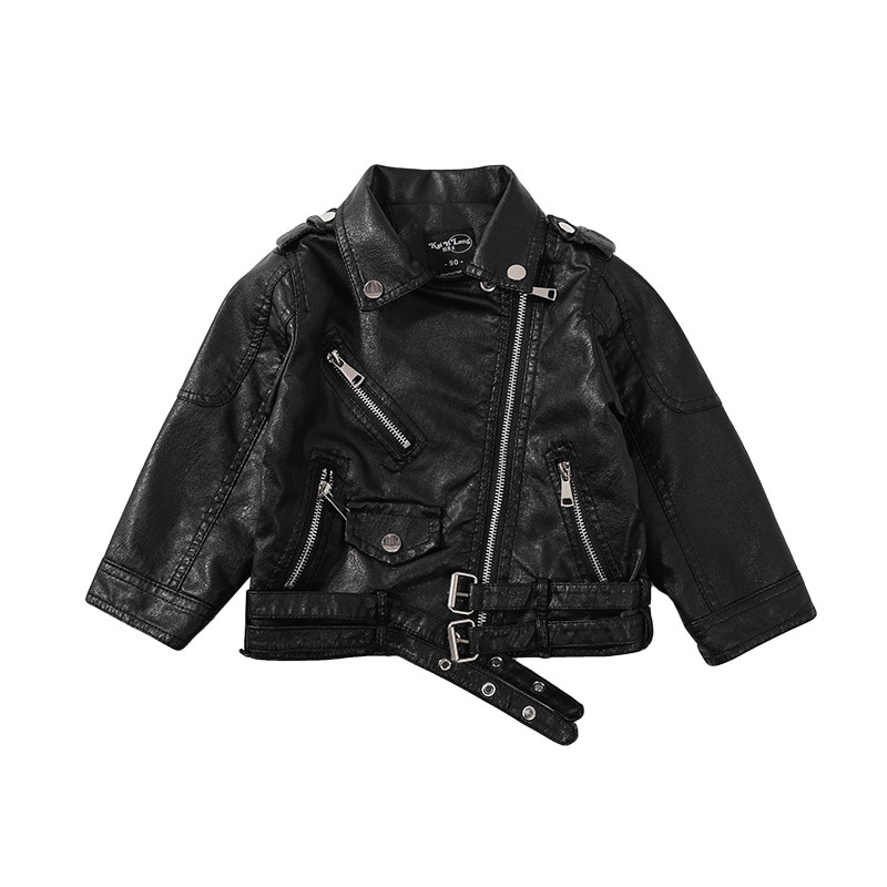 Veste en cuir blanc pour filles, manteaux pour enfants, automne printemps BT009