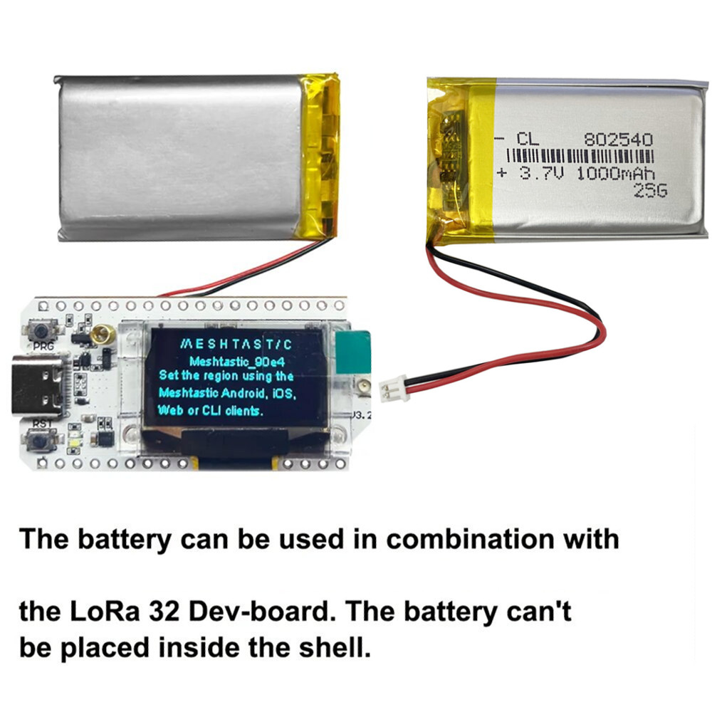 1-4 stück 3.7v lipo-akkus  pl802540 1000 mah, Lithium-Polymer-akkus) für heltec  t114 v2 lora 32 v3 entwicklungsboard lora-knoten