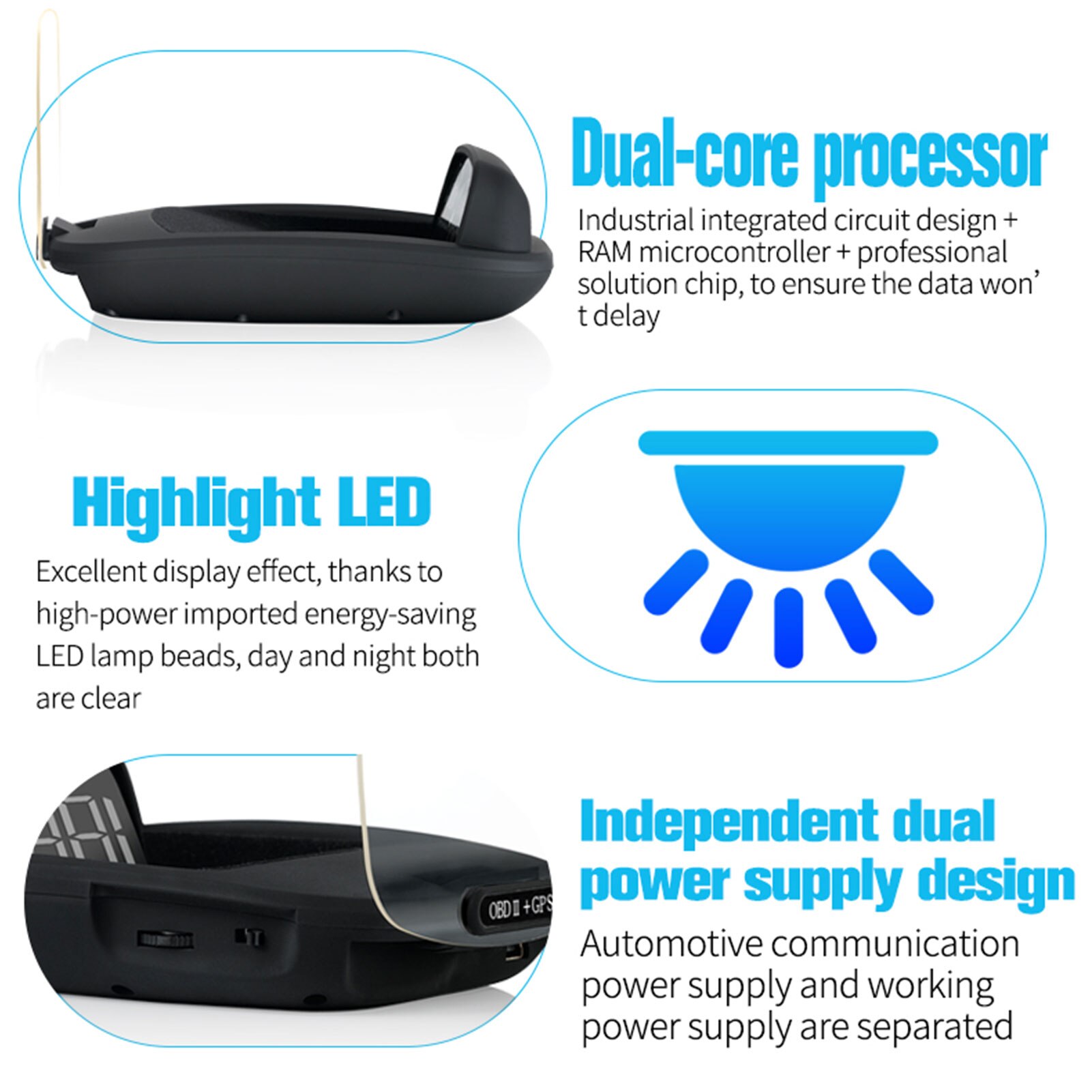 Car Head Up Display HD Universal Monitor Headup Display Smart Car Windscreen Speed Projector Compatiabl