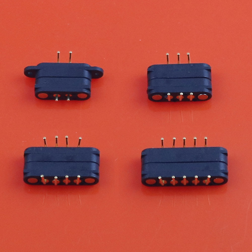 JCD 1Pair Waterproof Magnetic Pogo Pin Connector 2 3 4 5 Pin Male Female Spring Loaded 2A 36V DC Power Socket Charge Probe