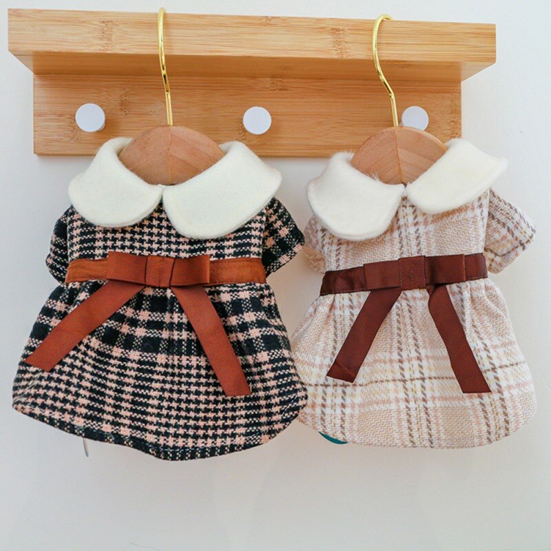 Vestidos para perros con bonito lazo para mascotas, falda, ropa para cachorros, de boda, vestido de princesa, Chihuahua, Yorkshire, traje cálido, Otoño e Invierno