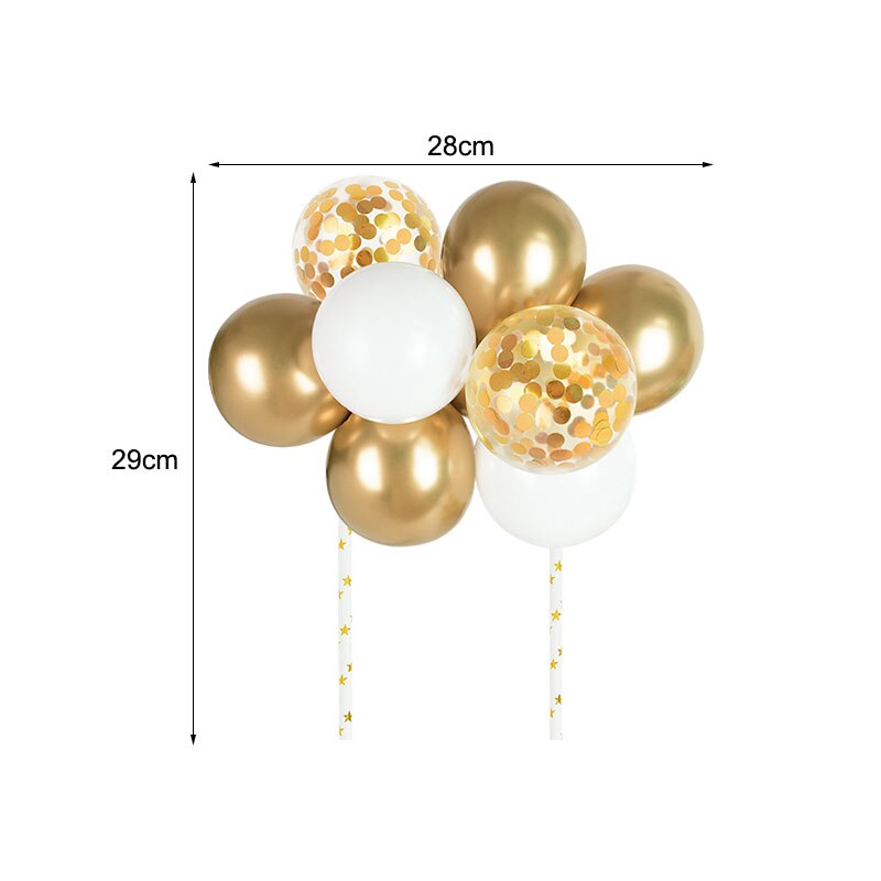 10pcs 5inch Balloon Cake Insert DIY Polka Dot Sequin Cake Flags Accessories Baby Shower Wedding Birthday Party Supply