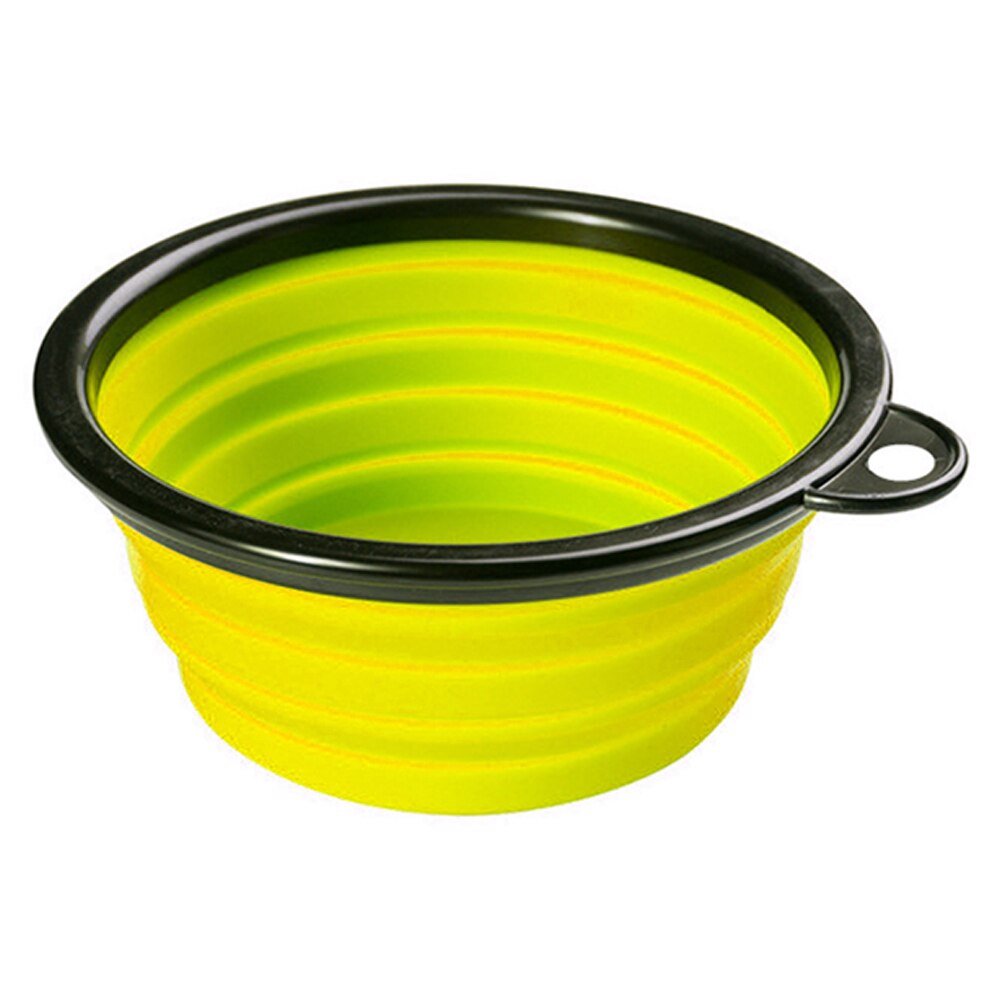 1 Uds 6 color plegable borde negro y el gato recipiente para mascotas beber tazón alimentación tazón de plástico al aire libre viajes colgar para comida: Yellow
